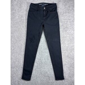American Eagle Outfitters Hi Rise Jeggings 360 Super Stretch‎ Size 4 Black